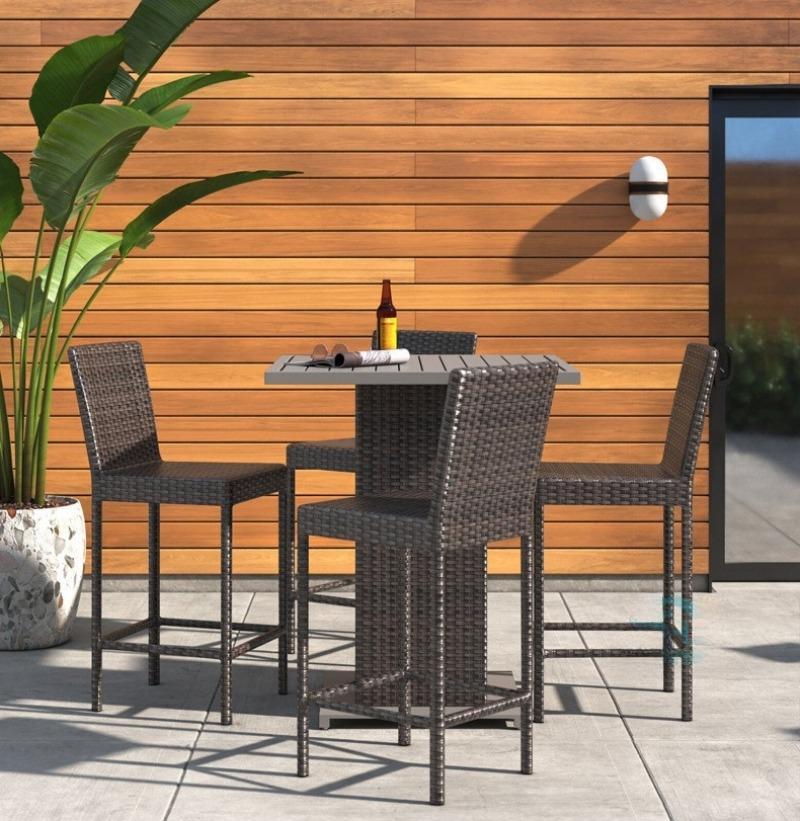 Bàn ghế bar giả mây ban công ngoài trời BYT001 11 Bàn ghế bar giả mây ban công ngoài trời BYT001 14