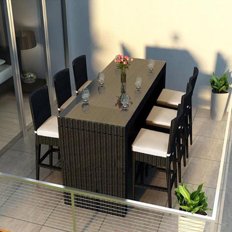 Bàn ghế bar giả mây ban công ngoài trời BYT001 3 Bàn ghế bar giả mây ban công ngoài trời BYT001 6