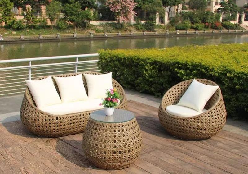 Bàn ghế sofa giả mây thư giãn hình kén SDF001 8