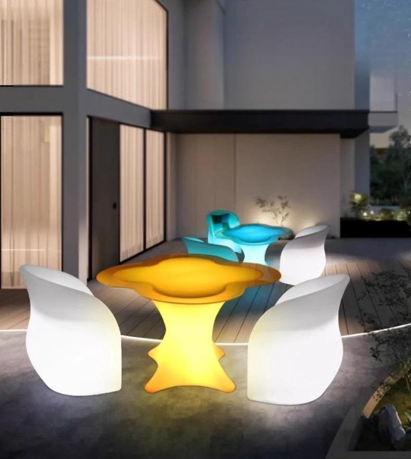 Bộ bàn ghế bar đèn led hoa Tulip hiện đại XC1466 9 Bộ bàn ghế bar đèn led hoa Tulip hiện đại XC1466 12