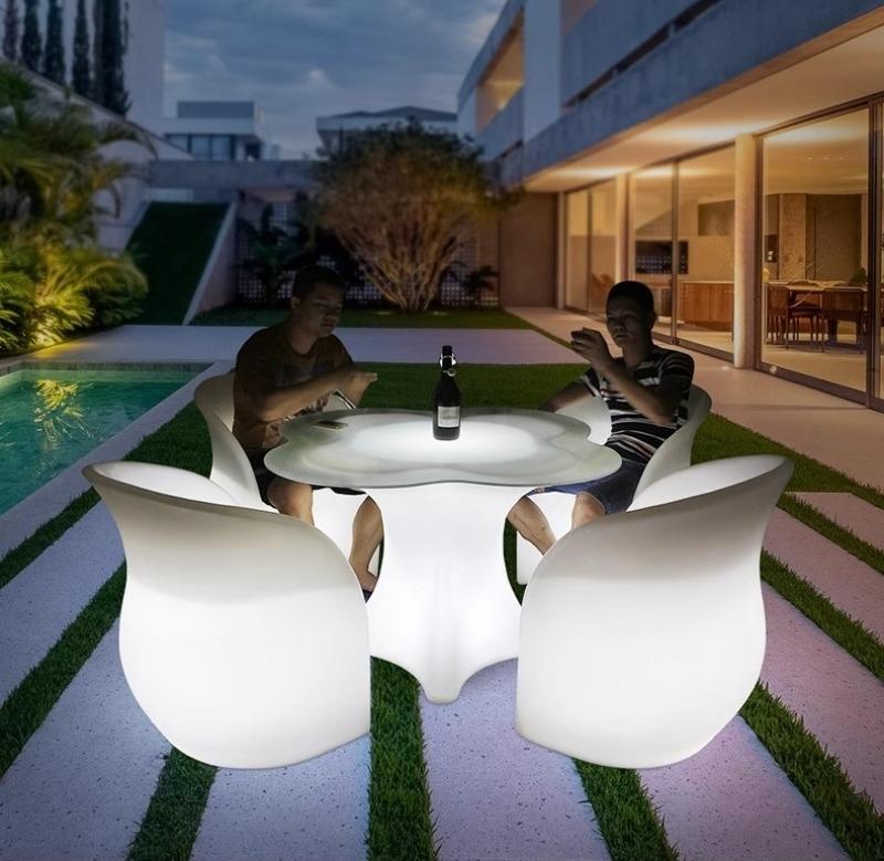 Bộ bàn ghế bar đèn led hoa Tulip hiện đại XC1466 3 Bộ bàn ghế bar đèn led hoa Tulip hiện đại XC1466 6