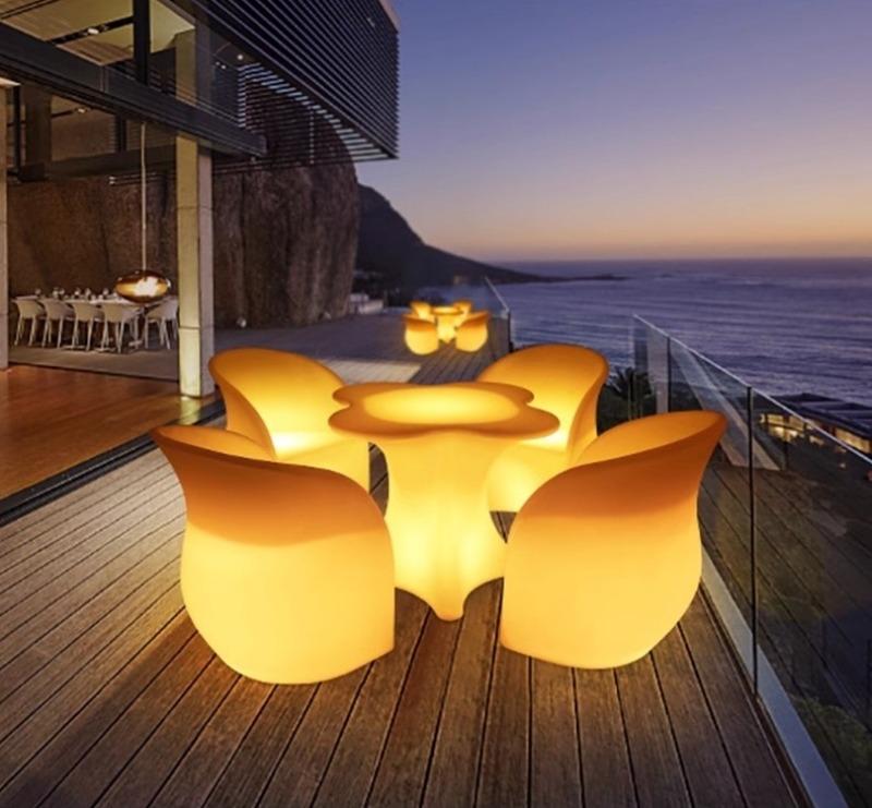 Bộ bàn ghế bar đèn led hoa Tulip hiện đại XC1466 7 Bộ bàn ghế bar đèn led hoa Tulip hiện đại XC1466 10