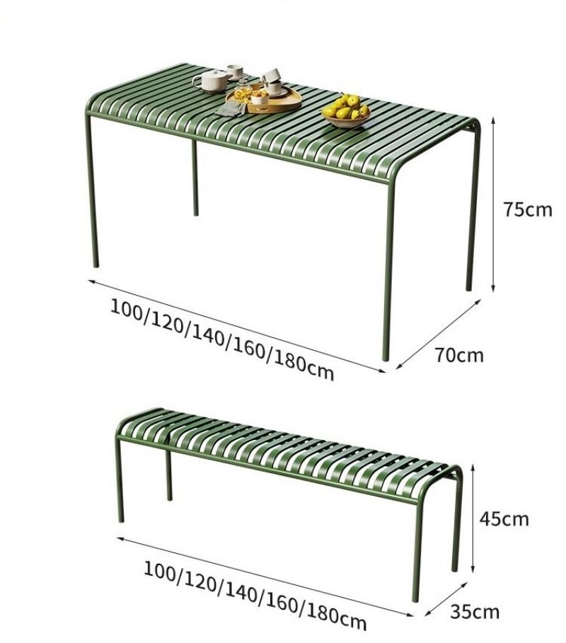 Bộ bàn ghế sắt ngoài trời phong cách tối giản FS7266 13