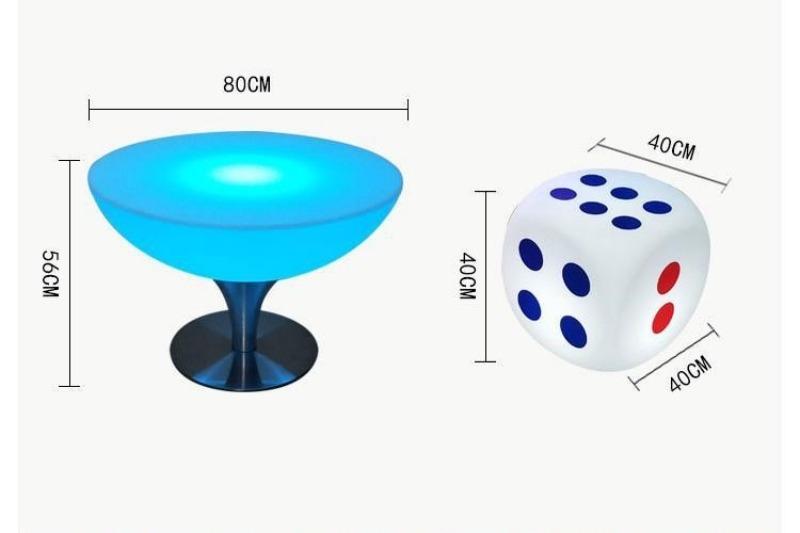 Bộ bàn ghế bar đèn led hình xí ngầu sáng tạo RIT619 8 Bộ bàn ghế bar đèn led hình xí ngầu sáng tạo RIT619 11