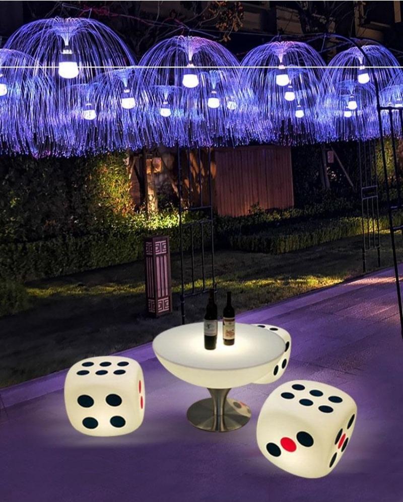 Bộ bàn ghế bar đèn led hình xí ngầu sáng tạo RIT619 4 Bộ bàn ghế bar đèn led hình xí ngầu sáng tạo RIT619 7