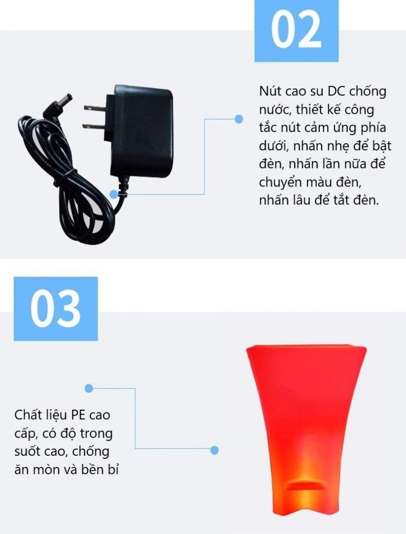 Bộ bàn ghế đèn led quầy bar ngoài trời LB6011 10