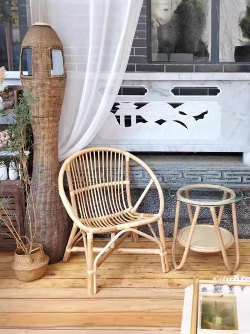 Bộ bàn ghế mây uống trà thư giãn NH0302 7 Bộ bàn ghế mây uống trà thư giãn NH0302 10