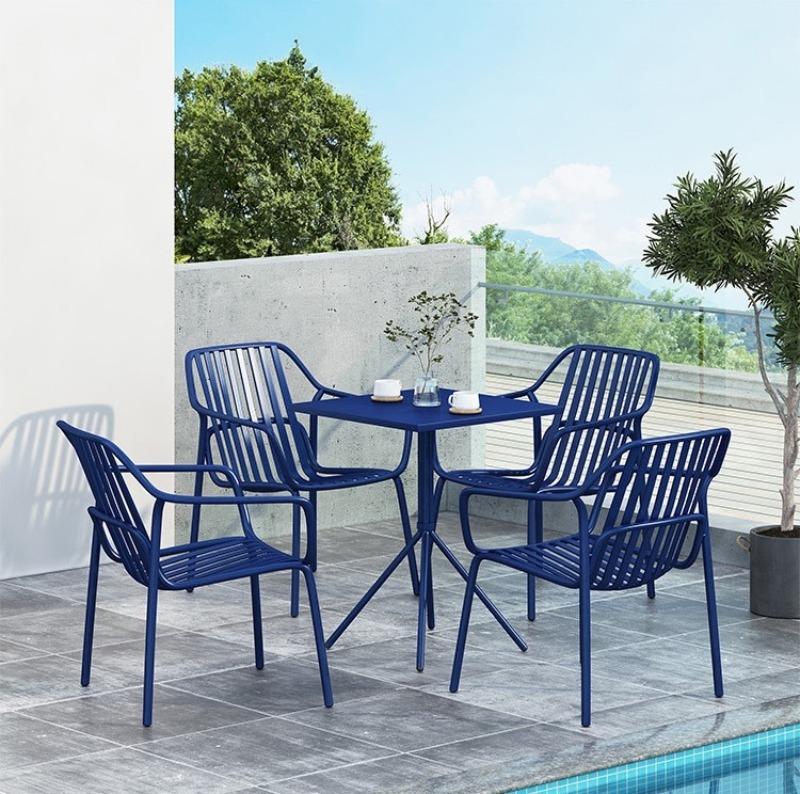 Bộ bàn ghế sân vườn quán trà sữa tối giản CQ0336 8