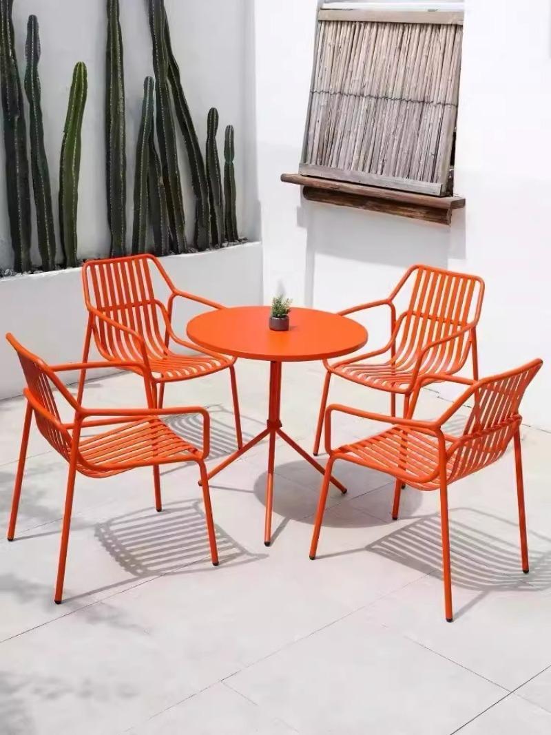 Bộ bàn ghế sân vườn quán trà sữa tối giản CQ0336 10