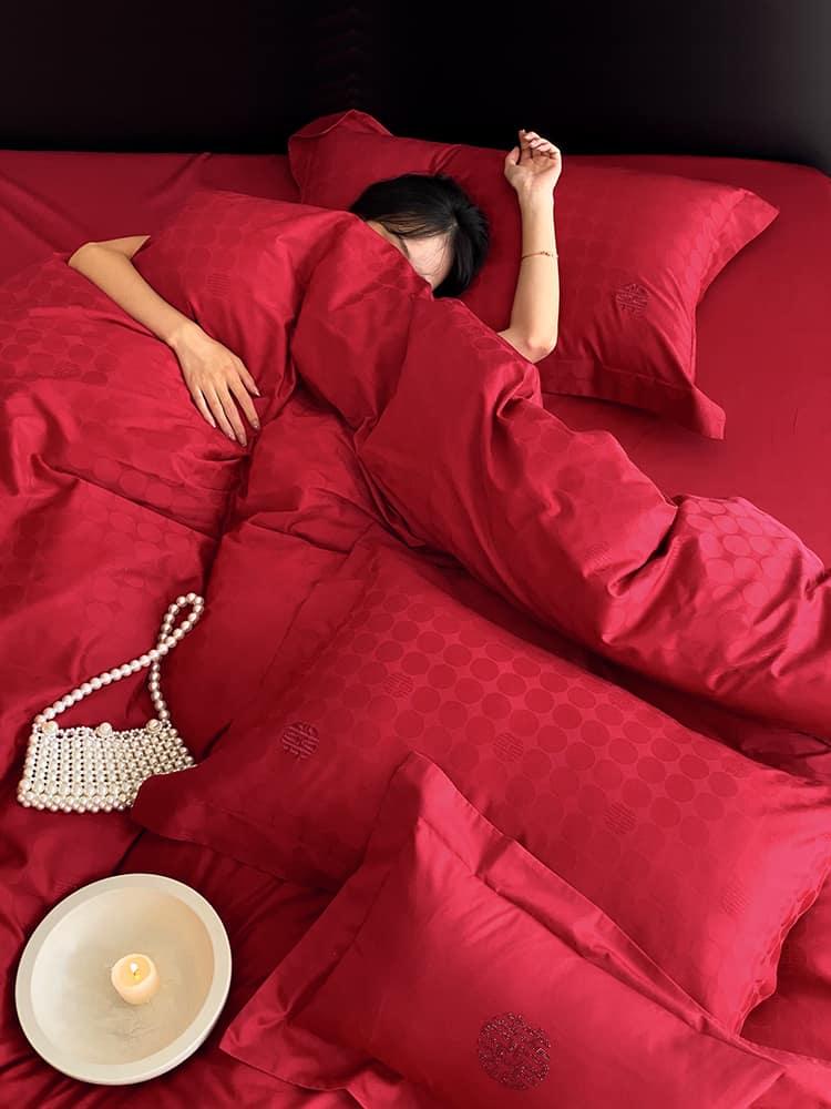 Bộ chăn ga cotton tình yêu vĩnh cửu JJ7156 4