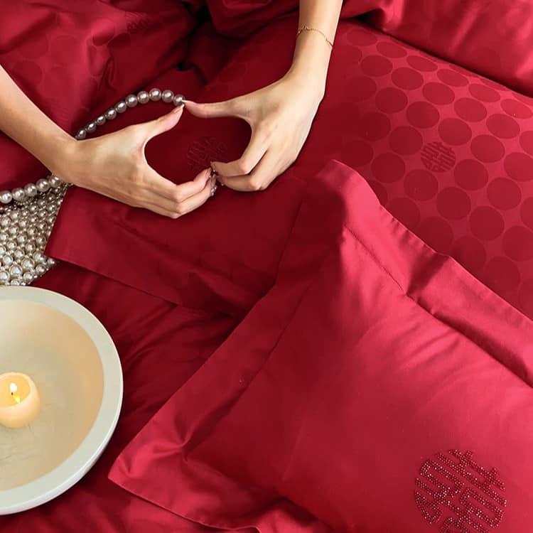 Bộ chăn ga cotton tình yêu vĩnh cửu JJ7156 6