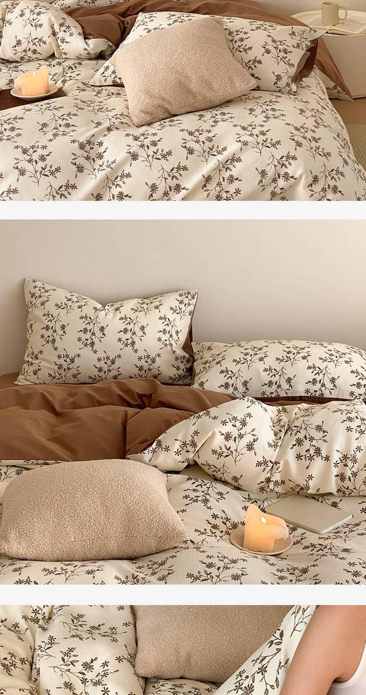 Bộ chăn ga vỏ gối vải cotton dệt waffle JJ1228 13
