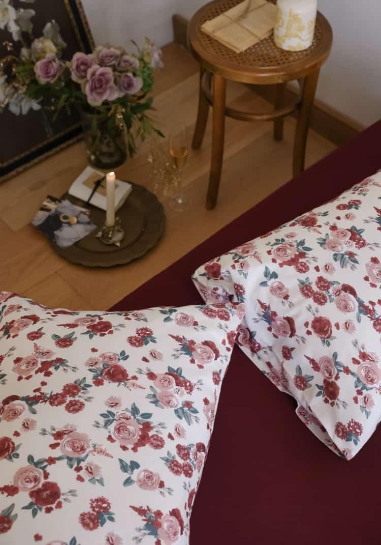 Bộ chăn ga gối cotton hoa hồng quyến rũ ZH5911 4