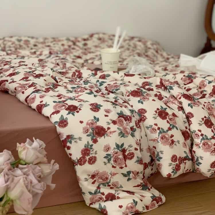 Bộ chăn ga gối cotton hoa hồng quyến rũ ZH5911 15