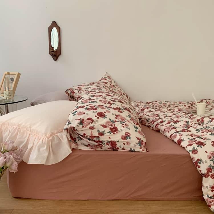 Bộ chăn ga gối cotton hoa hồng quyến rũ ZH5911 16