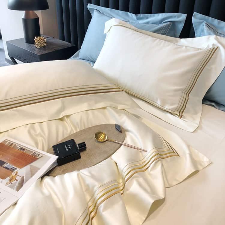 Bộ chăn ga gối Cotton Satin sọc sợi cao cấp ZH5481 9