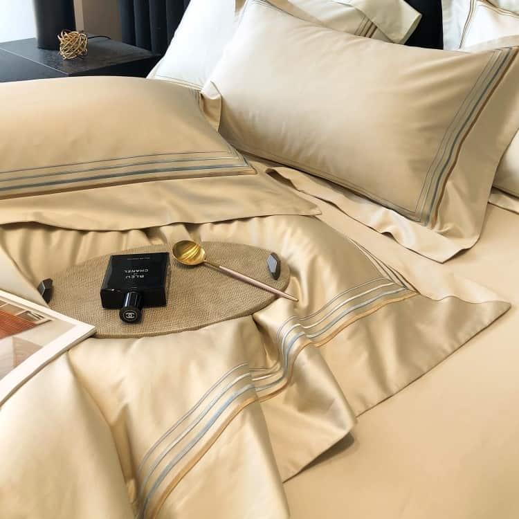 Bộ chăn ga gối Cotton Satin sọc sợi cao cấp ZH5481 13