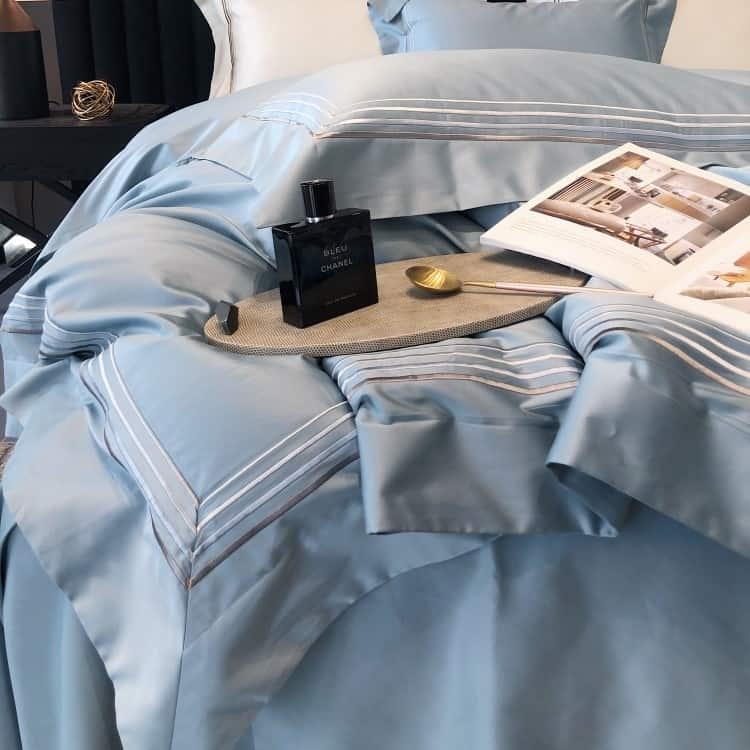 Bộ chăn ga gối Cotton Satin sọc sợi cao cấp ZH5481 8
