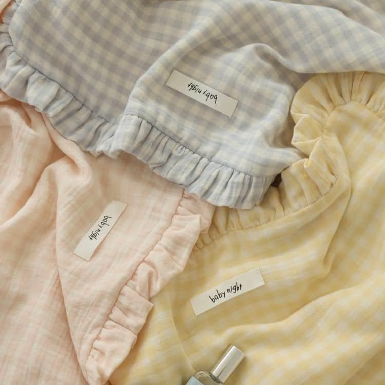 Bộ chăn ga gối Cotton sọc vuông hai lớp ZH6289 13