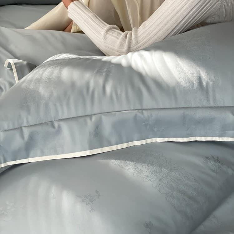 Bộ chăn ga gối Cotton Xanh họa tiết ẩn ZH5418 4