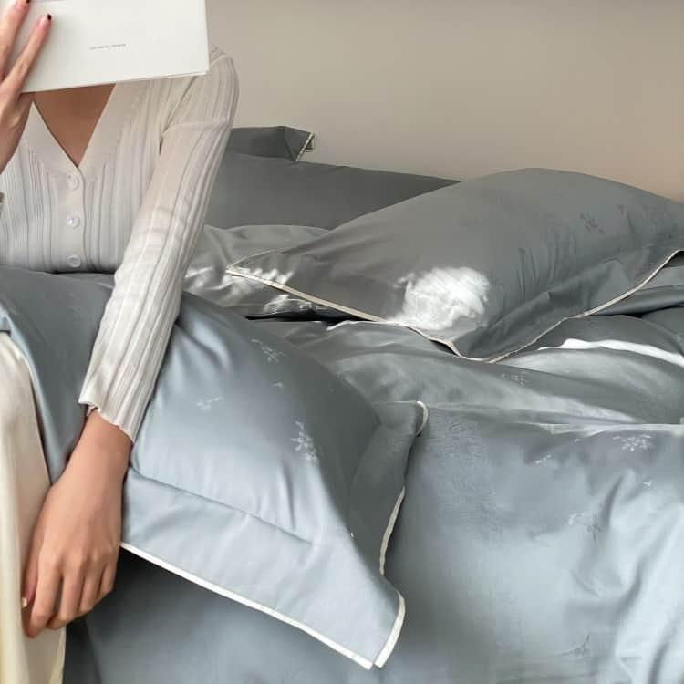 Bộ chăn ga gối Cotton Xanh họa tiết ẩn ZH5418 6
