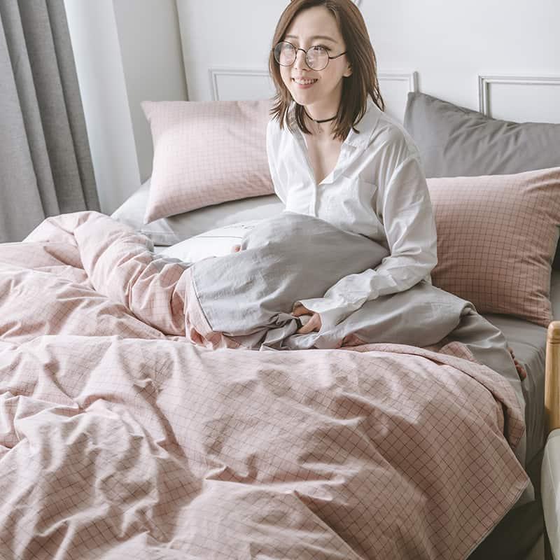 Bộ chăn ga gối họa tiết caro sang trọng MM3607B 2