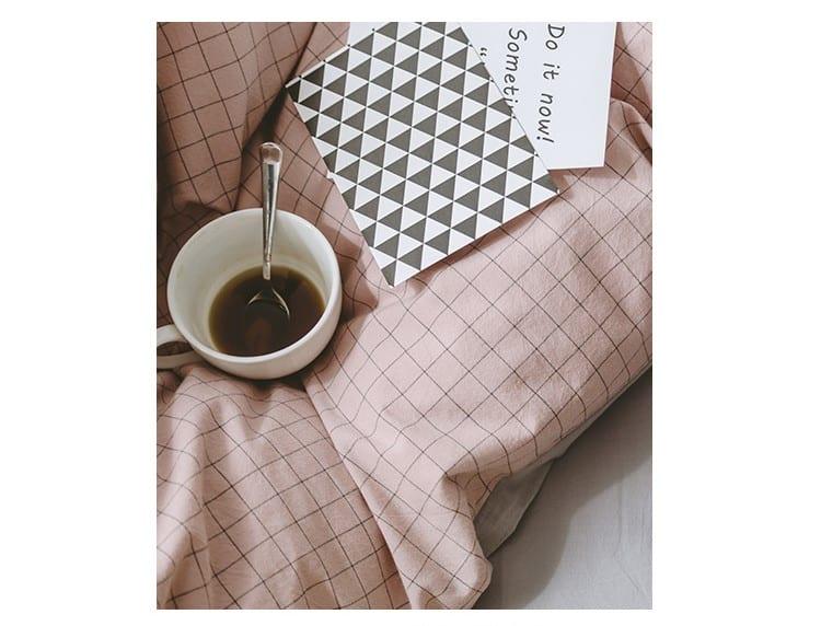 Bộ chăn ga gối họa tiết caro sang trọng MM3607B 7