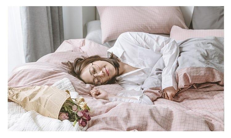 Bộ chăn ga gối họa tiết caro sang trọng MM3607B 8