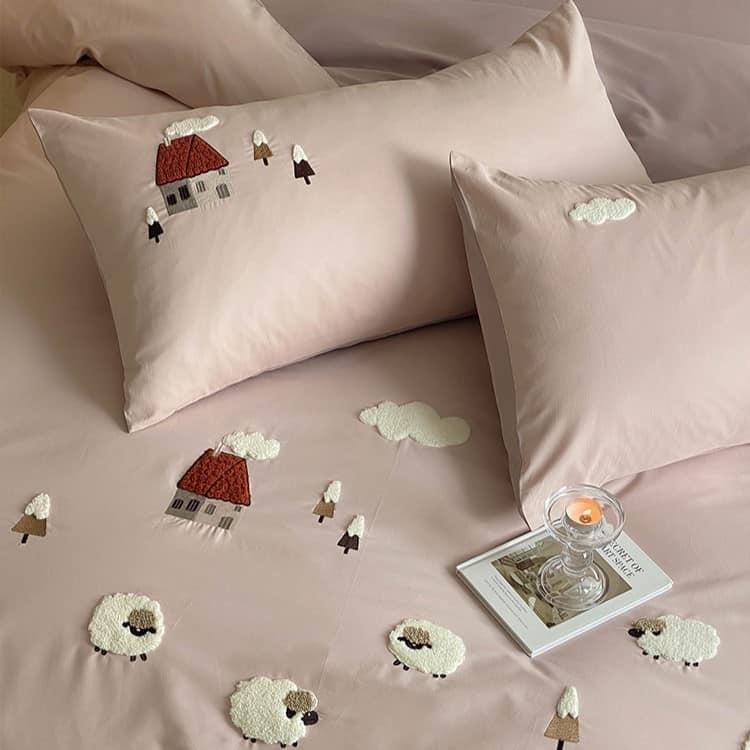 Bộ chăn ga gối họa tiết chú cừu bông cho bé MM9149 2 Bộ chăn ga gối họa tiết chú cừu bông cho bé MM9149 6