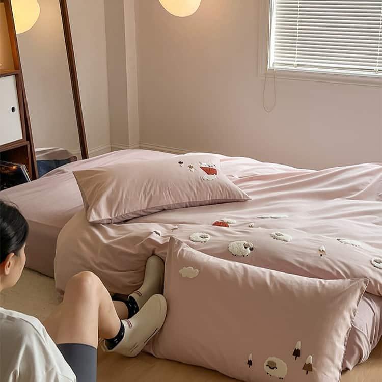 Bộ chăn ga gối họa tiết chú cừu bông cho bé MM9149 4 Bộ chăn ga gối họa tiết chú cừu bông cho bé MM9149 8