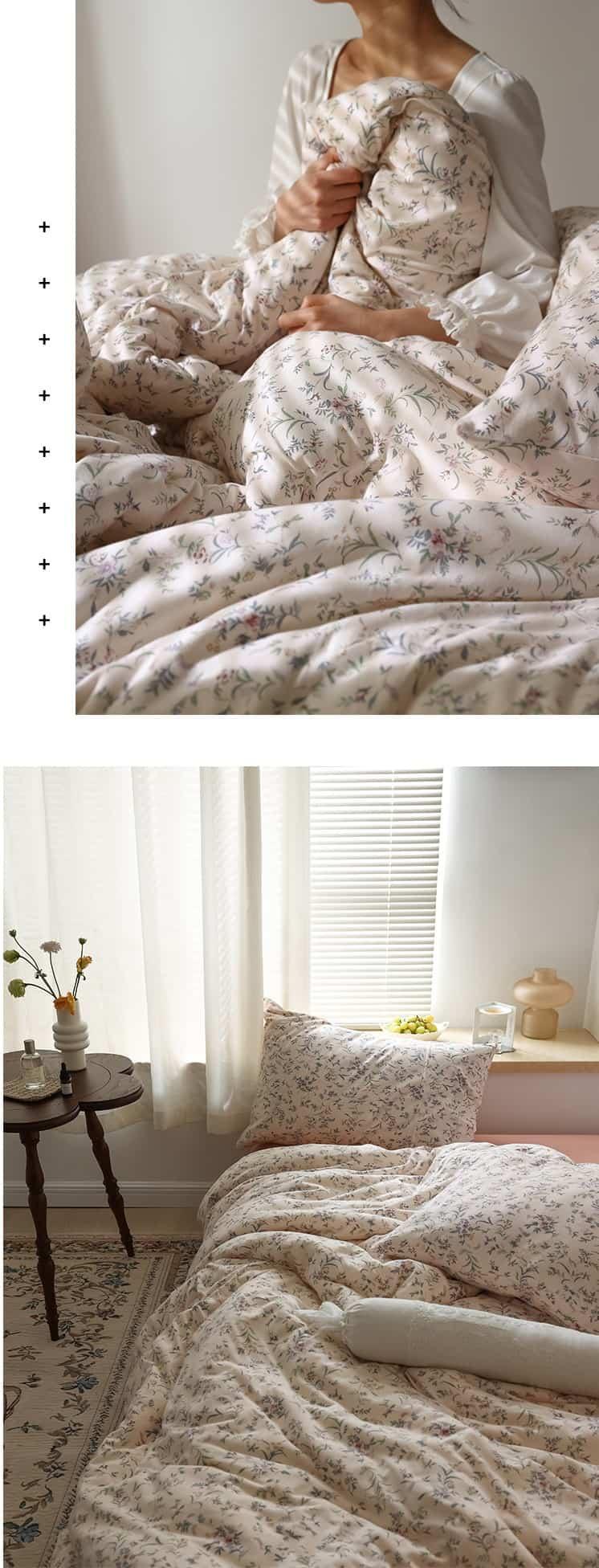 Bộ chăn ga gối họa tiết hoa nhí lãng mạn MM4695 1 Bộ chăn ga gối họa tiết hoa nhí lãng mạn MM4695 5