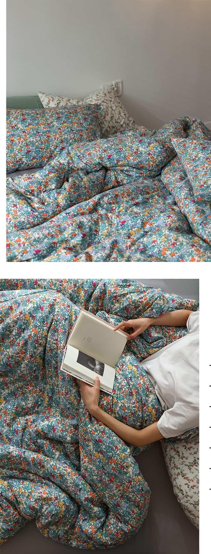 Bộ chăn ga gối họa tiết hoa nhí lãng mạn MM4695 5 Bộ chăn ga gối họa tiết hoa nhí lãng mạn MM4695 8