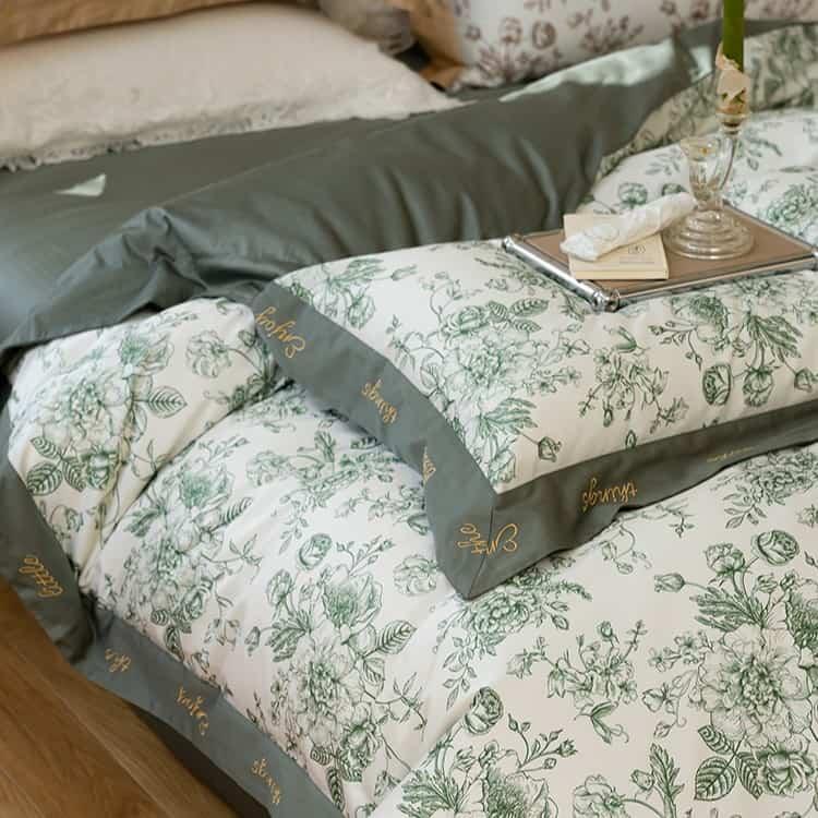 Bộ chăn ga gối họa tiết hoa sang trọng ZH1597 15
