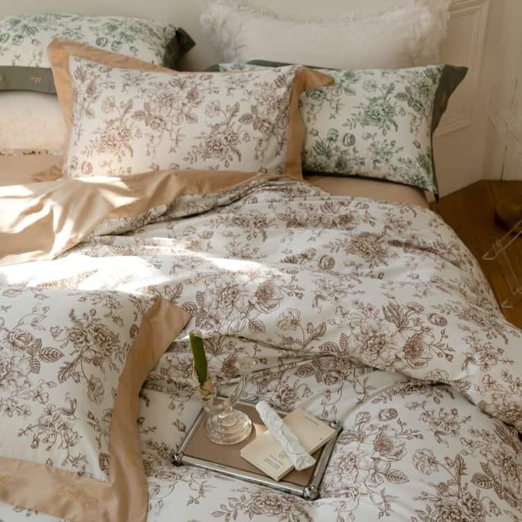 Bộ chăn ga gối họa tiết hoa sang trọng ZH1597 20