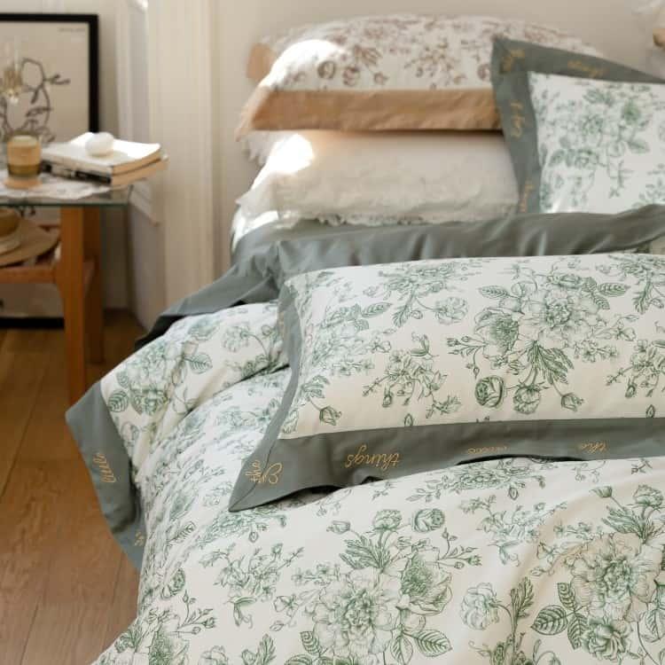 Bộ chăn ga gối họa tiết hoa sang trọng ZH1597 13