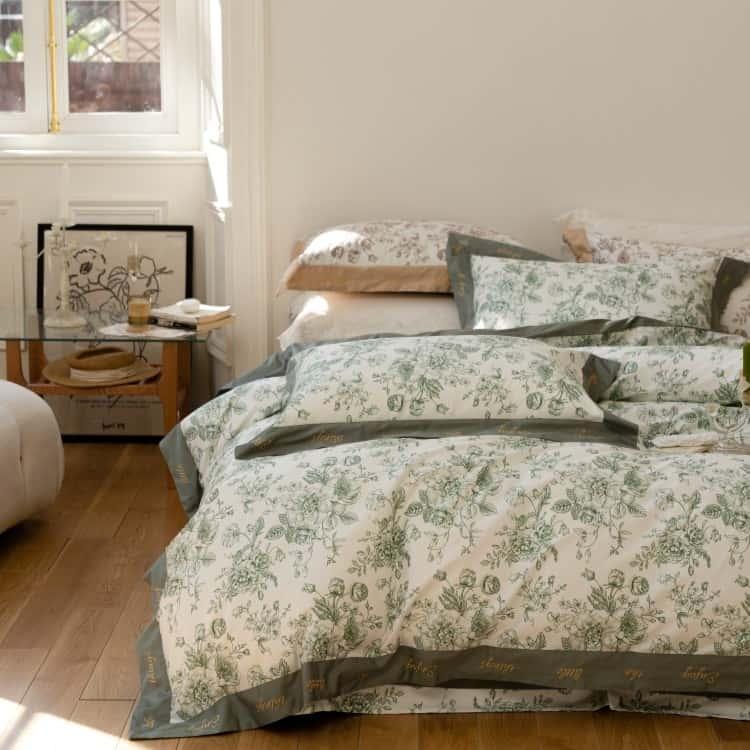 Bộ chăn ga gối họa tiết hoa sang trọng ZH1597 11