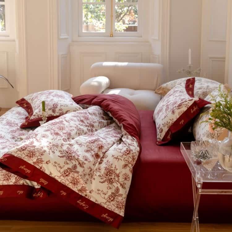 Bộ chăn ga gối họa tiết hoa sang trọng ZH1597 8