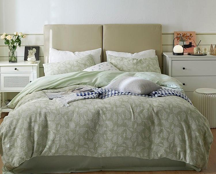 Bộ chăn ga gối họa tiết lá dương xỉ MM9528B 3 Bộ chăn ga gối họa tiết lá dương xỉ MM9528B 6