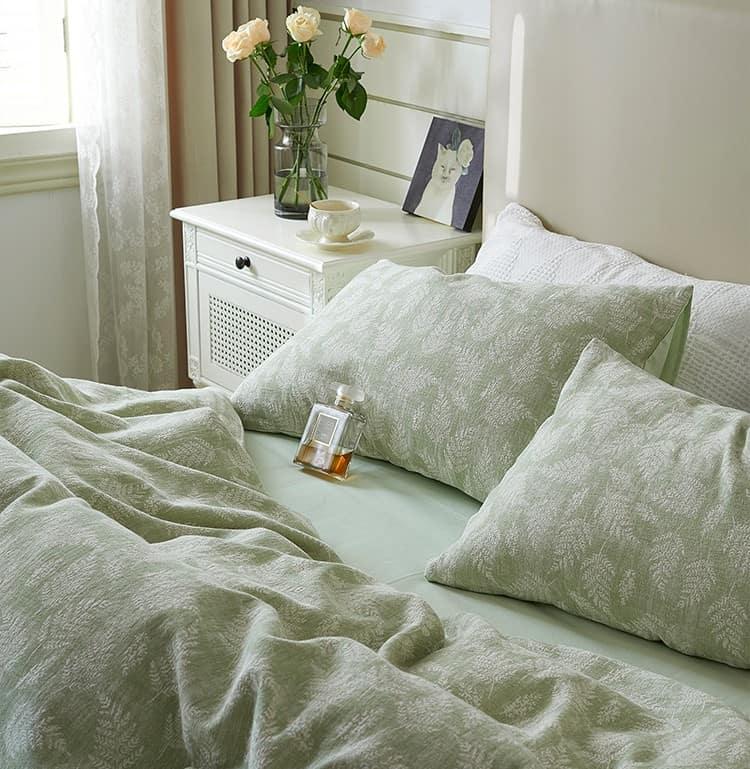 Bộ chăn ga gối họa tiết lá dương xỉ MM9528B 5 Bộ chăn ga gối họa tiết lá dương xỉ MM9528B 8