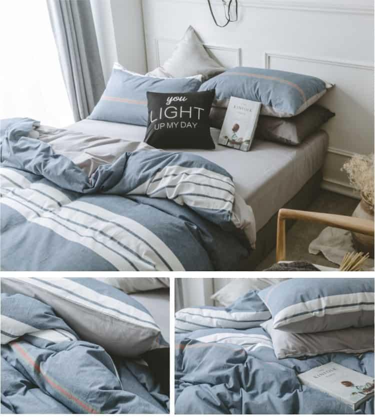 Bộ chăn ga gối màu xanh thanh lịch MM3607C 3