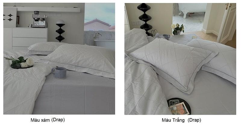 Bộ chăn ga gối nhuộm sợi họa tiết hình thoi MM1884 8