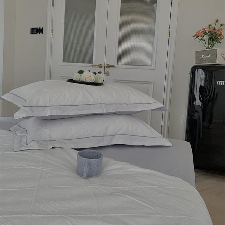 Bộ chăn ga gối nhuộm sợi họa tiết hình thoi MM1884 3