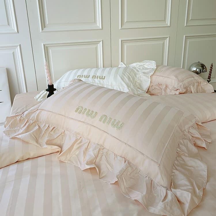 Bộ chăn ga gối sọc ánh kim Miu Miu MM4481 5