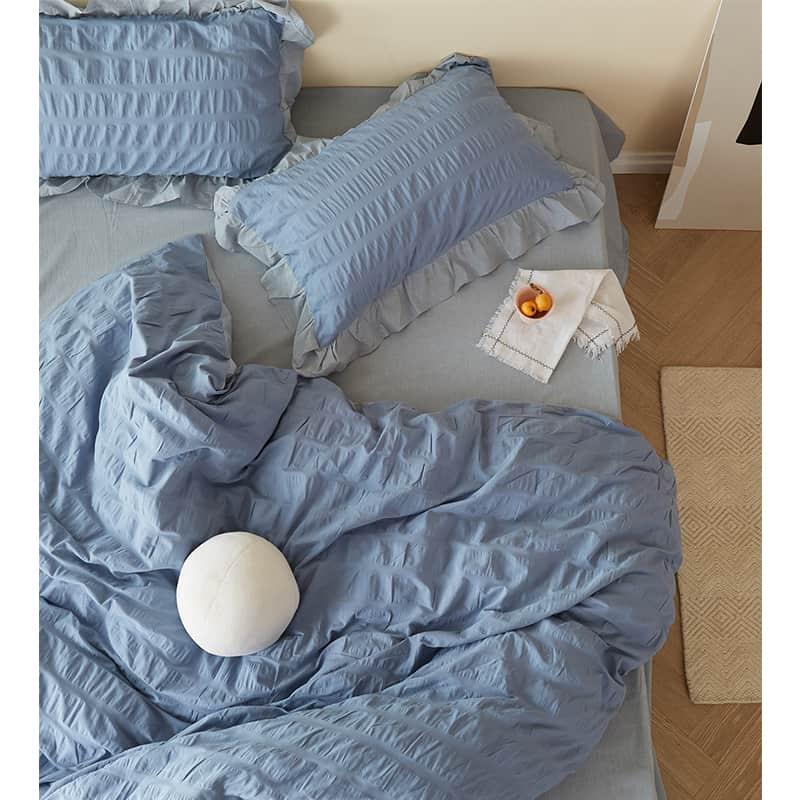 Bộ ga giường cotton đồng màu seersucker MM0888 9