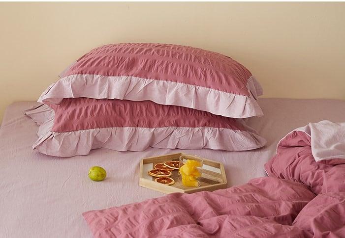 Bộ ga giường cotton đồng màu seersucker MM0888 10