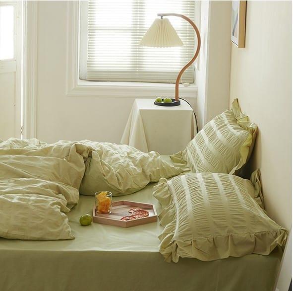 Bộ ga giường cotton đồng màu seersucker MM0888 11