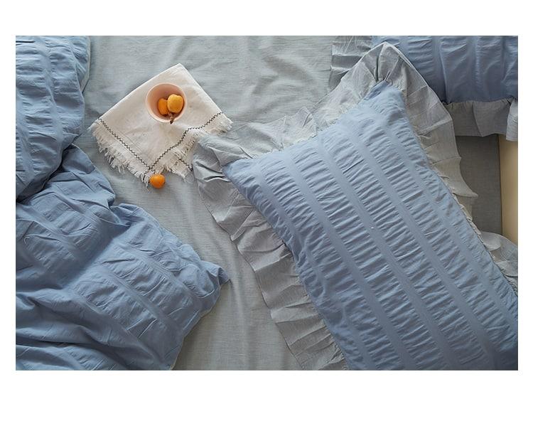 Bộ ga giường cotton đồng màu seersucker MM0888 8