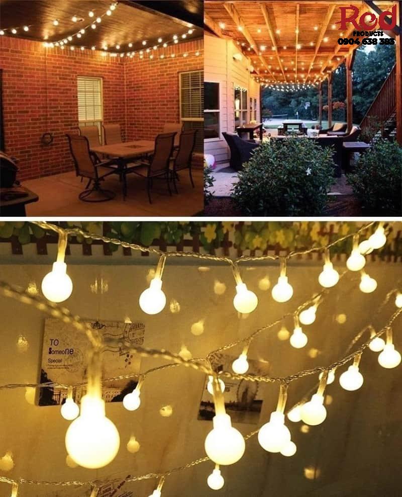 Dây đèn LED hạt bi trắng decor tiệc ngoài trời LS2021 8