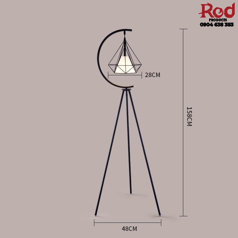 Đèn cây đứng ba chân chao kim cương độc đáo RC1016 12