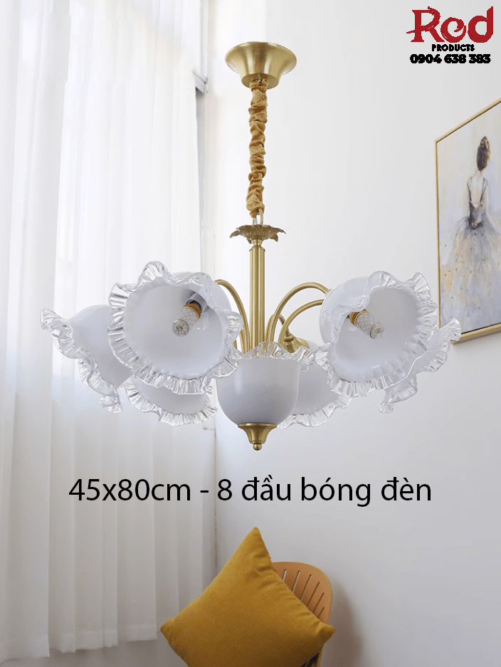 Đèn chùm hoa kiểu Pháp decor phòng cổ điển BO9986 9